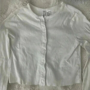 White long sleeve cropped cardigan in perfect condition